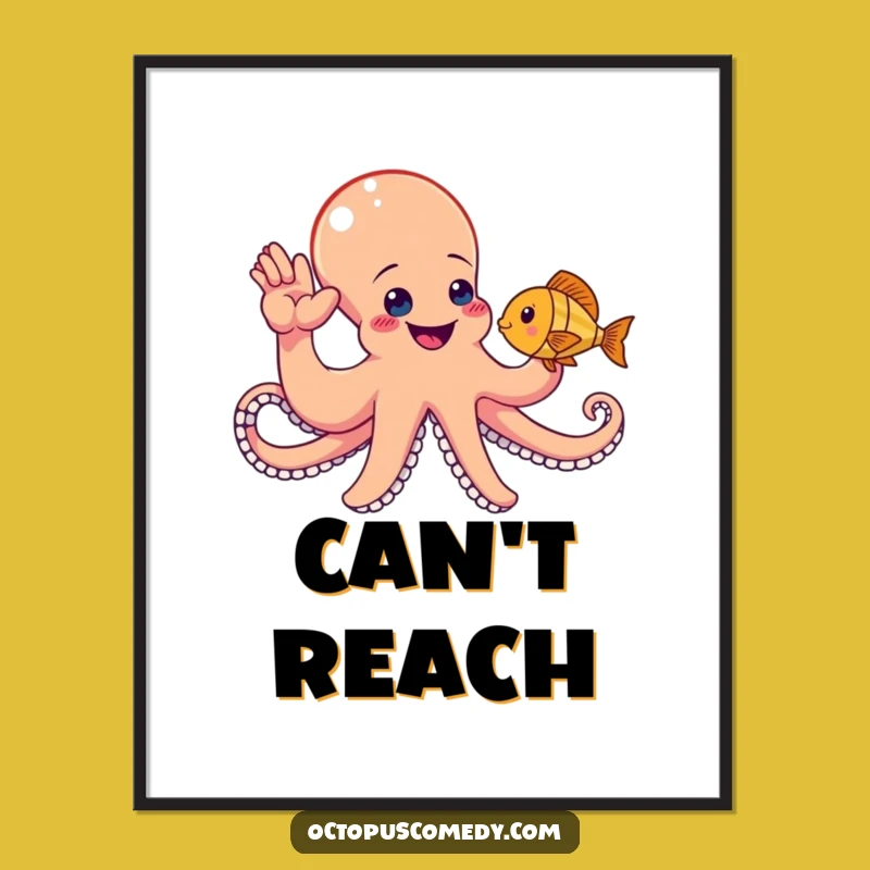 Funny Octopus High-Five Poster: Bring Joyful Aquatic Art to Your Walls
