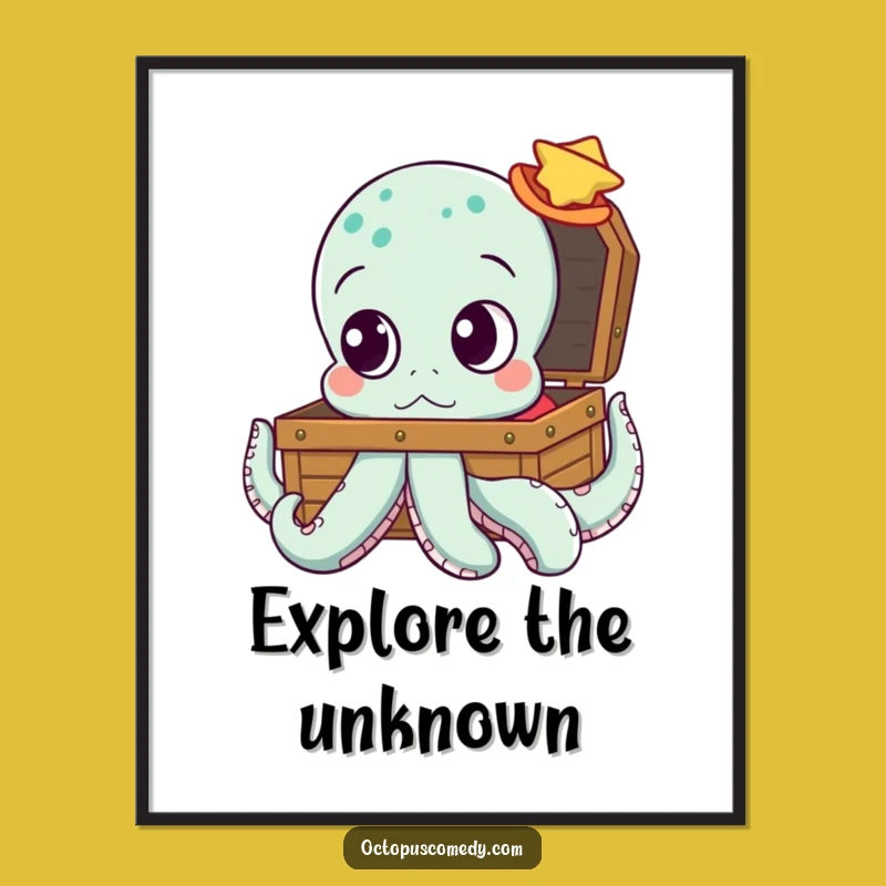 Curious Octopus Poster: Funny Wall Art for Adventurous Spaces