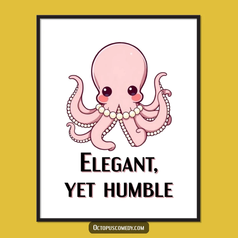 Elegant Octopus Pearl Poster: Sophisticated Sea Wall Art