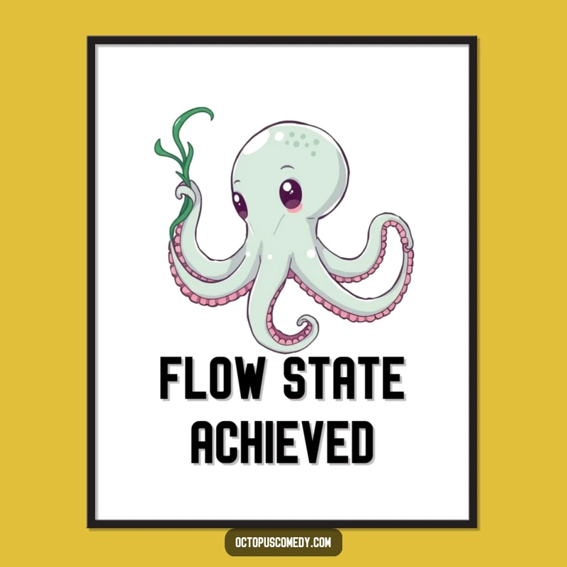 Funny Octopus Poster - Seaweed Dancer Wall Art - Elegant Decor Gift