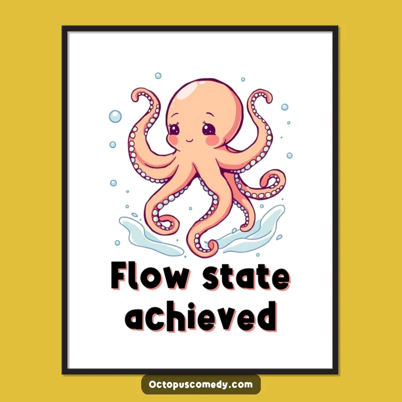 Funny Octopus Dancing Poster: Bring Energetic Aquatic Art to Your Walls