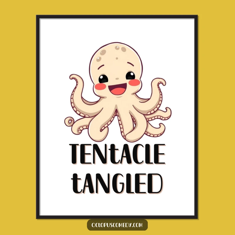 Funny Octopus Smile Poster - Joyful Wall Art for Ocean Lovers Gift