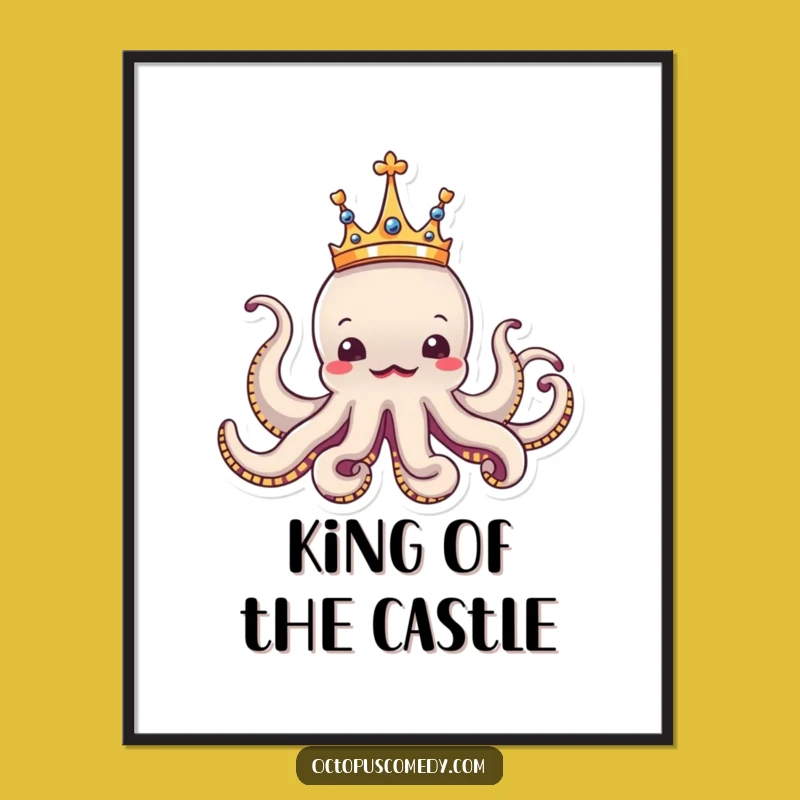 Funny Royal Octopus Poster: Bring Majestic Aquatic Art to Your Walls