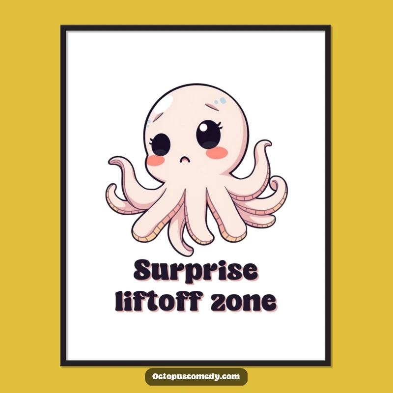Funny Surprised Octopus Poster: Whimsical Wall Art