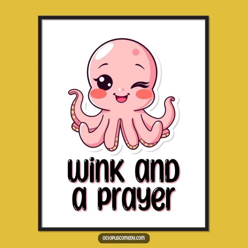 Funny Wink Octopus Poster: Bring Playful Charm to Your Walls