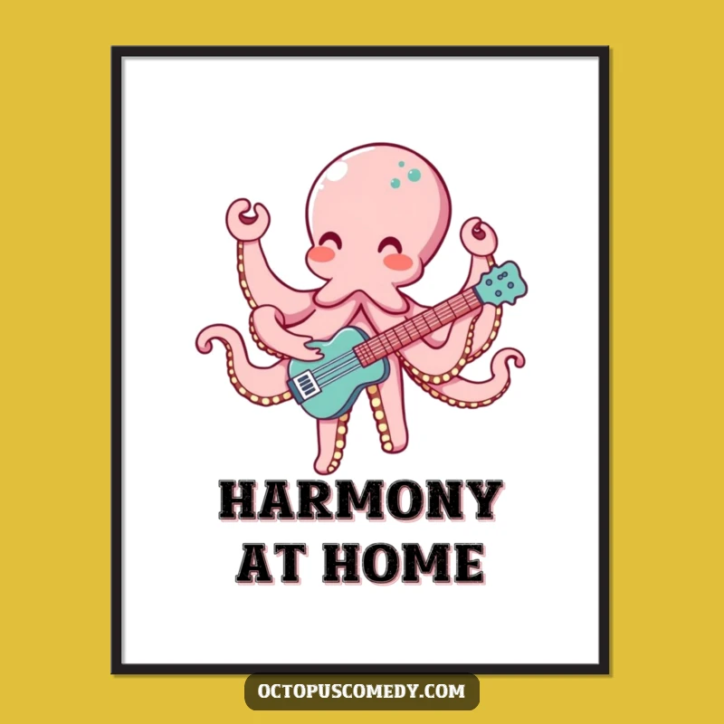 Musical Octopus Poster: Funny Wall Art for a Harmonious Home