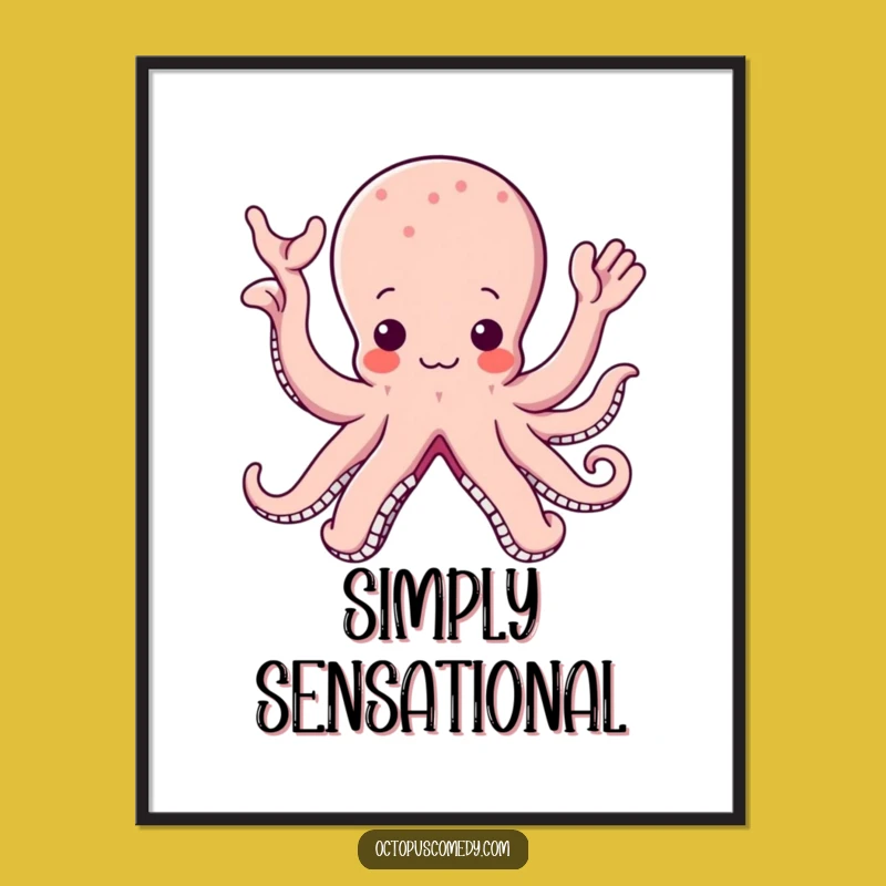 Kawaii Octopus Poster: Adorable and Funny Wall Art for Cheerful Spaces