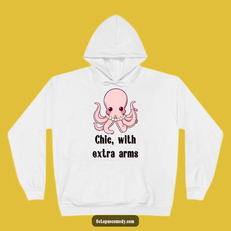 Cozy Elegant Octopus Pearl Hoodie: Sophisticated Comfort