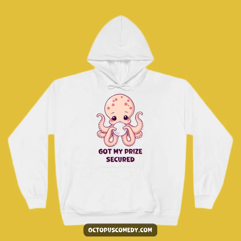Cozy Funny Octopus Pearl Hoodie: Comfort with Oceanic Sophistication