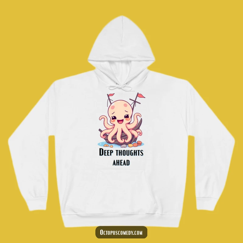 Funny Joyful Octopus Shipwreck Hoodie - Cozy & Comical Sea Adventure