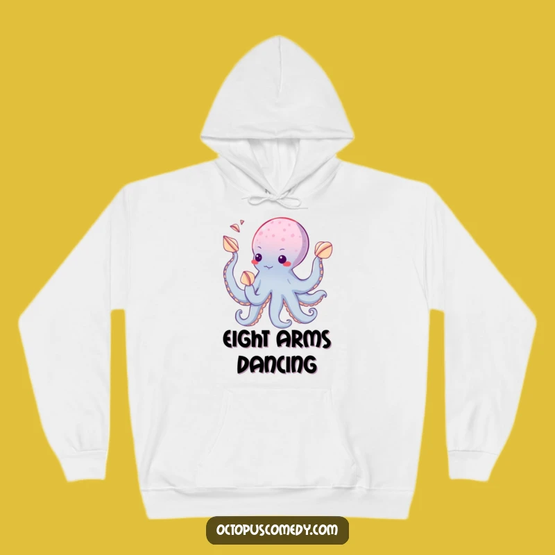 Funny Juggling Octopus Seashell Hoodie - Cozy & Skillful Fun