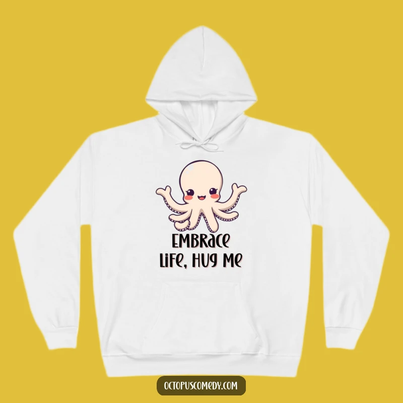 Cozy Funny Kawaii Octopus Hoodie, Warm Friendly Hug Gift