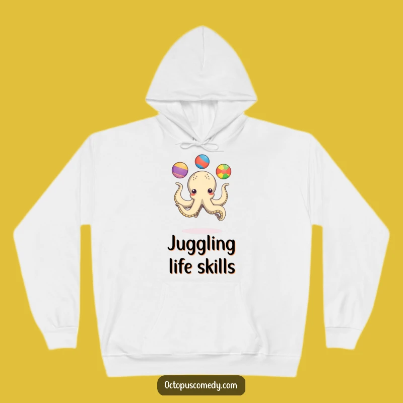 Funny Octopus Juggling Hoodie: Cozy and Comical Skillful Tentacle Wear