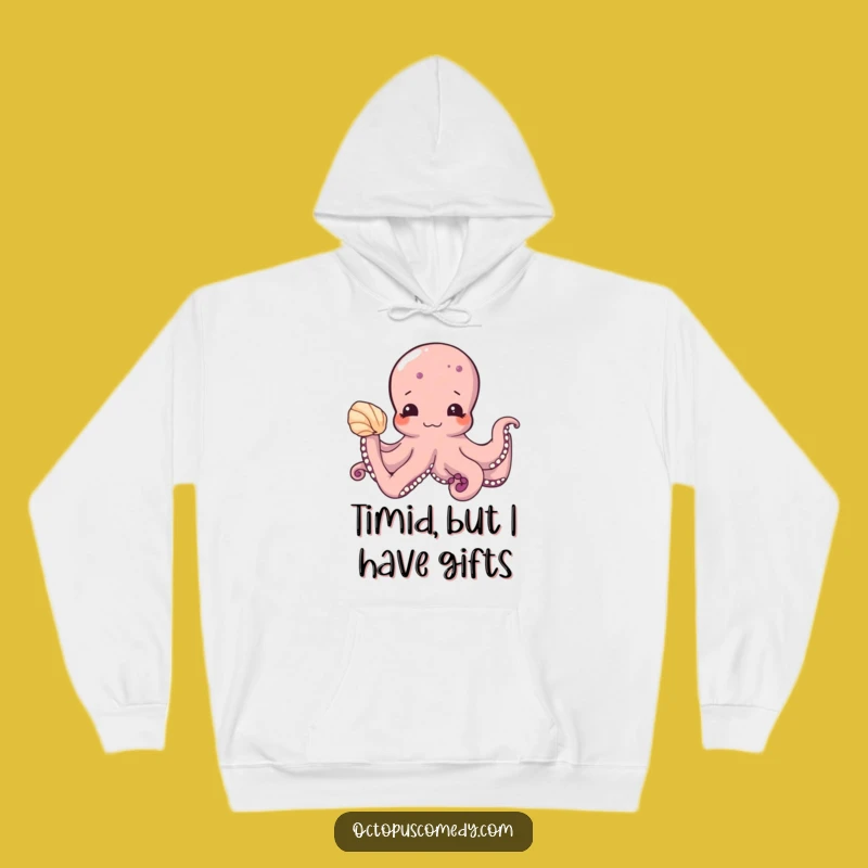 Funny Shy Octopus Hoodie - Cozy & Cute Ocean Themed Gift