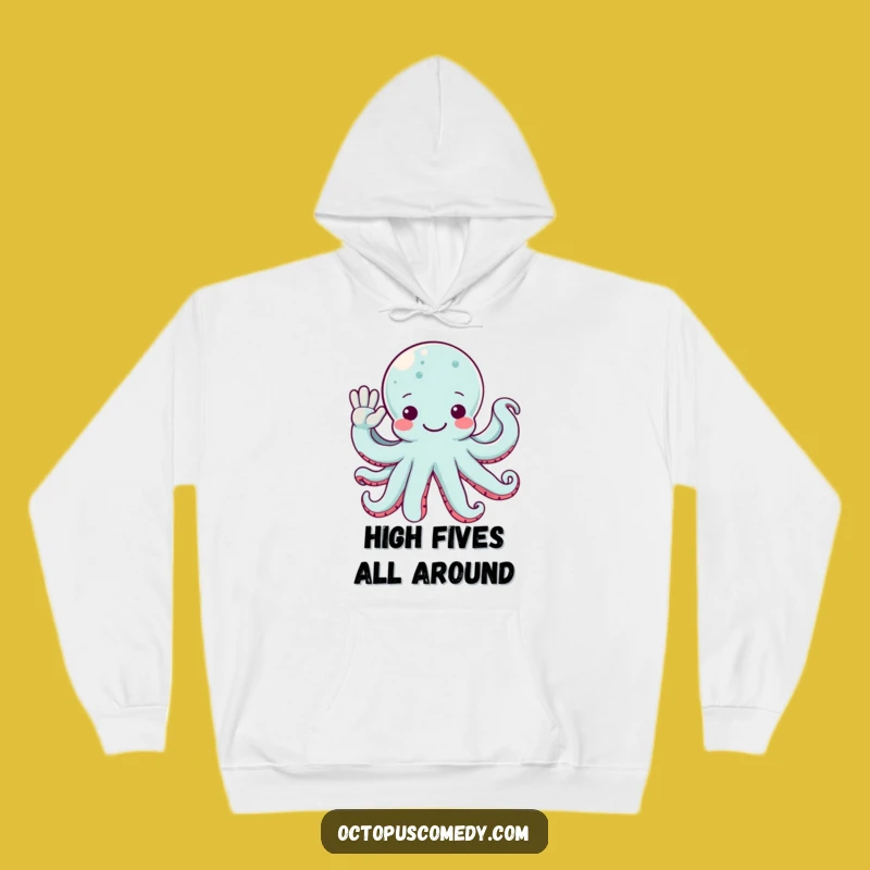 Cozy Funny Octopus Hoodie: Friendly Wave Greeting