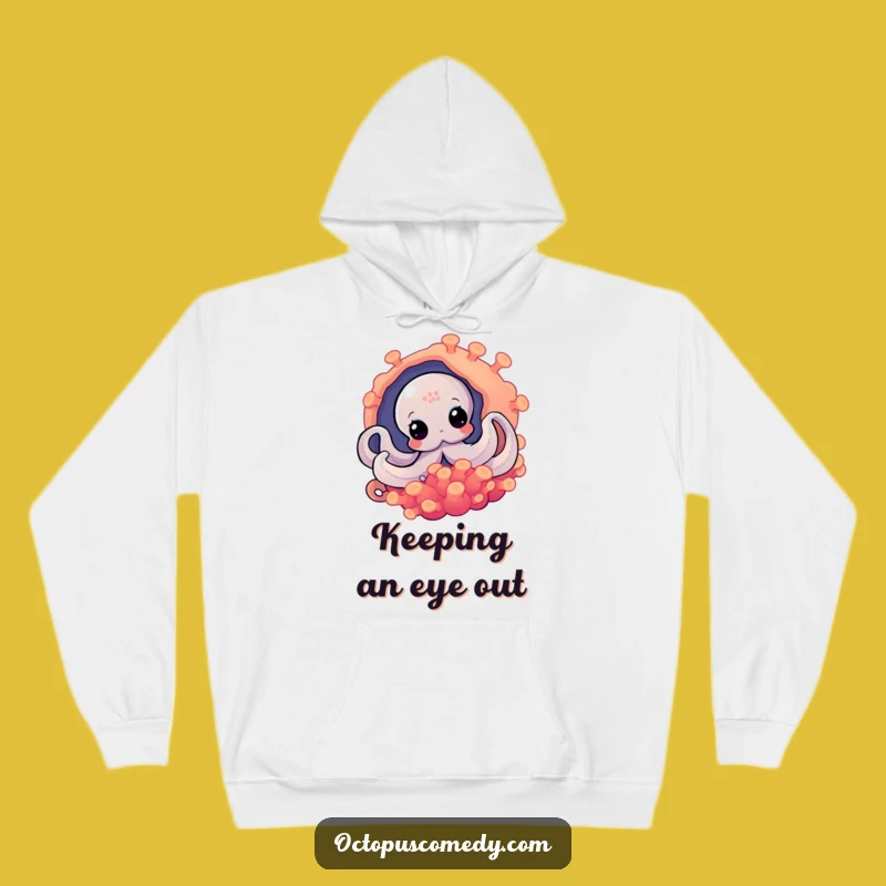 Cozy Funny Octopus Peek Hoodie: Your Go-To Hilarious Companion for Mystery