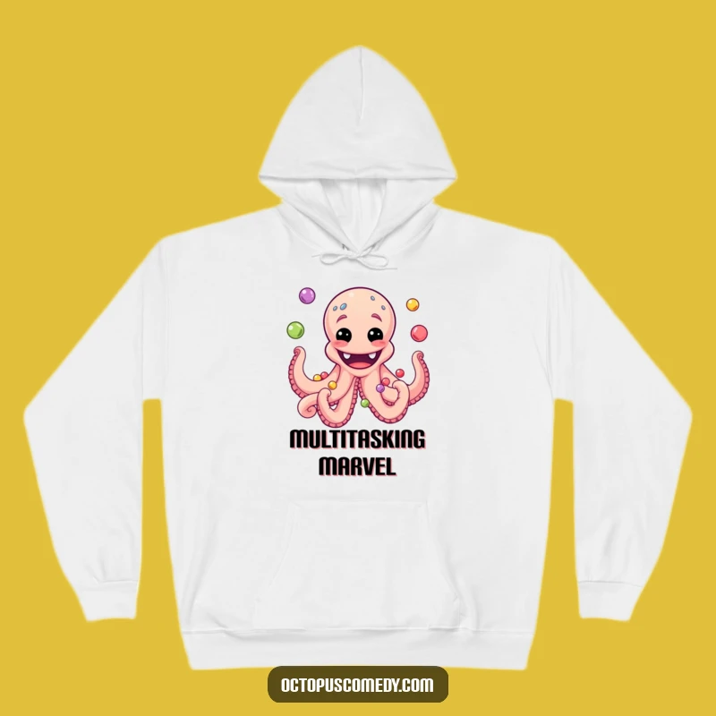 Grinning Octopus Hoodie: Cozy and Funny Gift for Pearl Enthusiasts