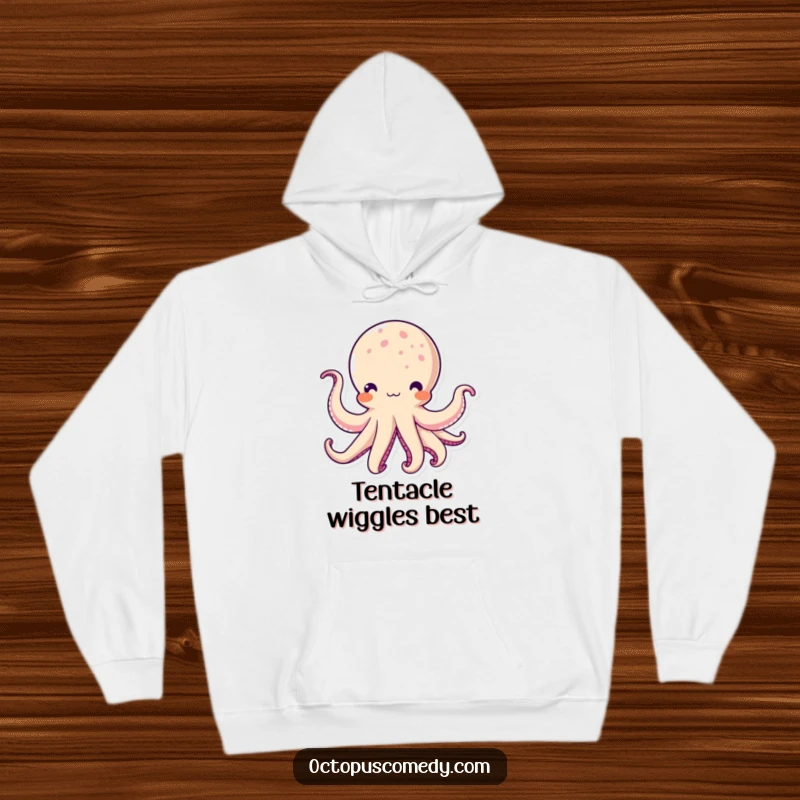 Funny Kawaii Octopus Hoodie: A cozy hoodie with a kawaii octopus design, its tentacles waving playfully.