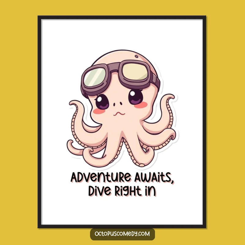 Funny Free Printable Wall Art: Explorer Octopus - Quirky Downloadable Decor!