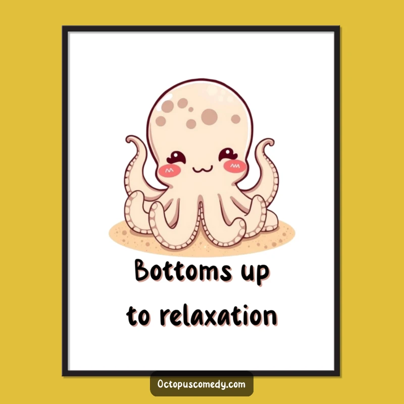 Free Printable Wall Art: Satisfied Octopus Relaxed, Hilarious Ocean Downloadable Decor!