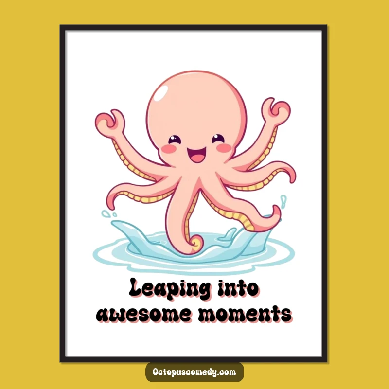 Free Printable Bouncy Octopus Wall Art: Joyful Leap Downloadable Decor