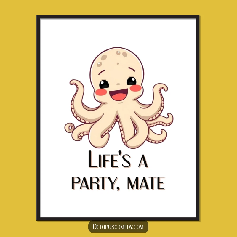 Free Printable Wall Art: Joyful Octopus - Whimsical Downloadable Art!