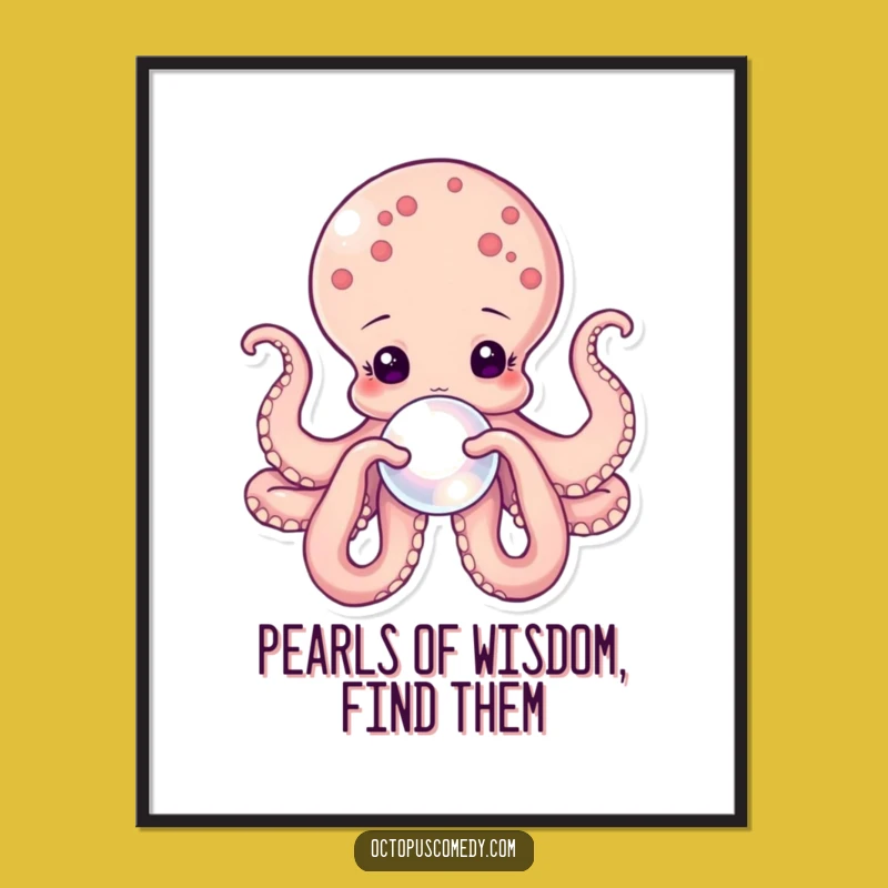 Free Printable Wall Art: Octopus and Pearl, Elegant Digital Download for Decor