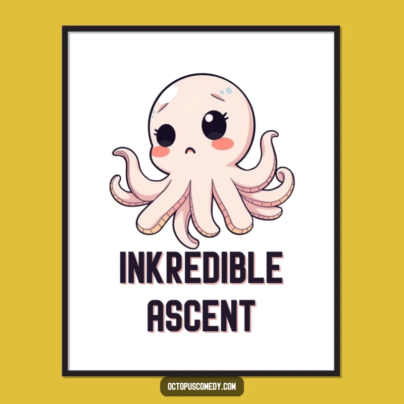 Free Printable Wall Art: Surprised Octopus, Whimsical Downloadable Decor