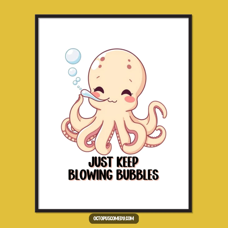 Funny Free Printable Wall Art: Bubble Octopus - Playful Downloadable Decor