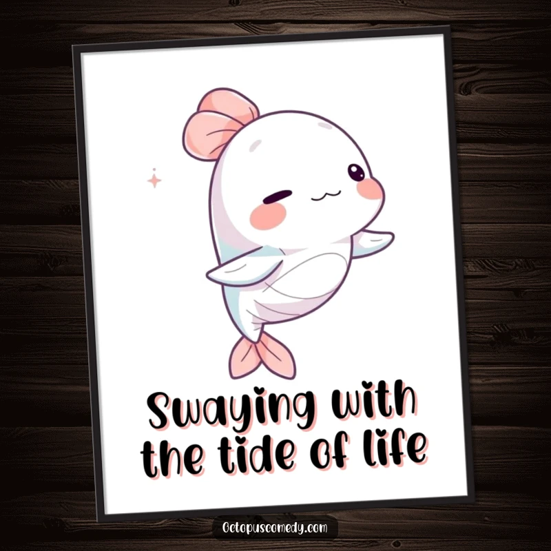 Funny Free Printable Wall Art featuring a capricious sea creature gracefully swaying, adding a touch of whimsical humor to any room.