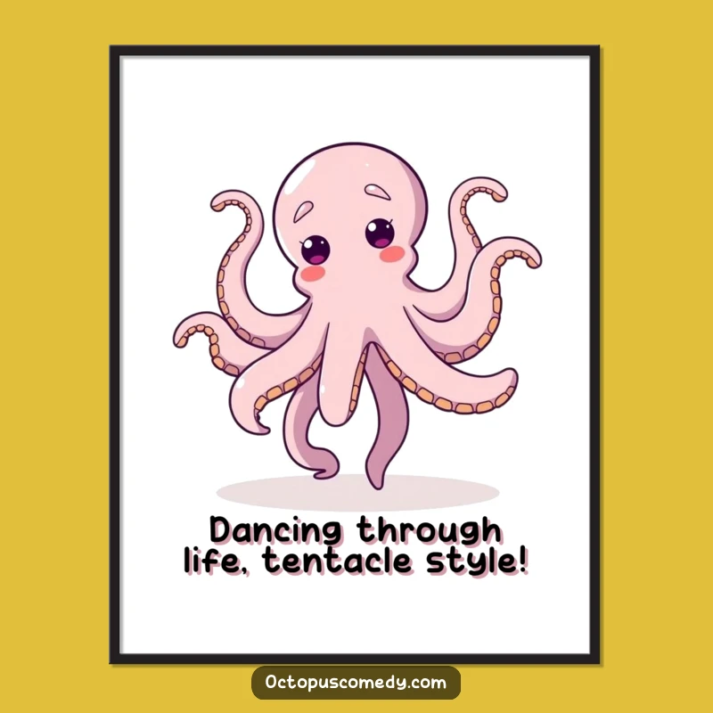 Funny Free Printable Wall Art: Dancing Octopus - Quirky Downloadable Decor for a Happy Vibe!