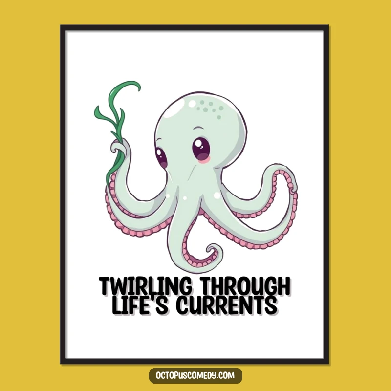 Funny Free Printable Wall Art: Dancing Octopus - Quirky Downloadable Decor!