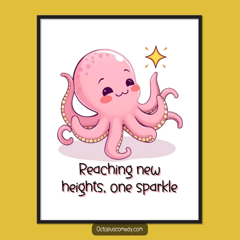 Funny Free Printable Wall Art: Octopus Chasing Sparkle - Quirky Downloadable Decor!