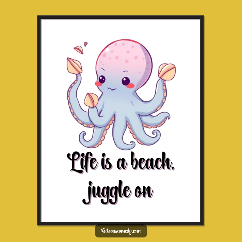 Free Printable Octopus Juggling Art: Playful Suckers, Hilarious Downloadable Decor!