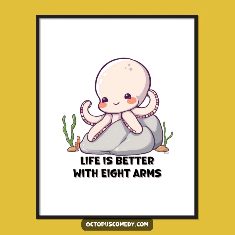 Free Printable Wall Art: Shy Octopus for a Quirky, Understated Decor