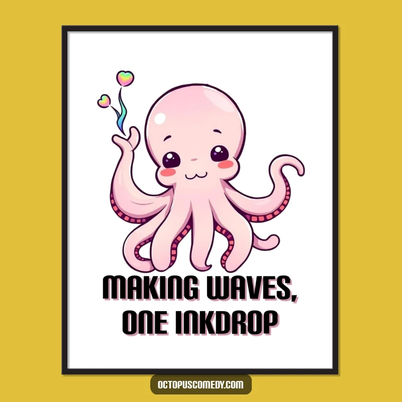 Inky Octopus Splash Free Printable Wall Art: Dynamic Downloadable Decor