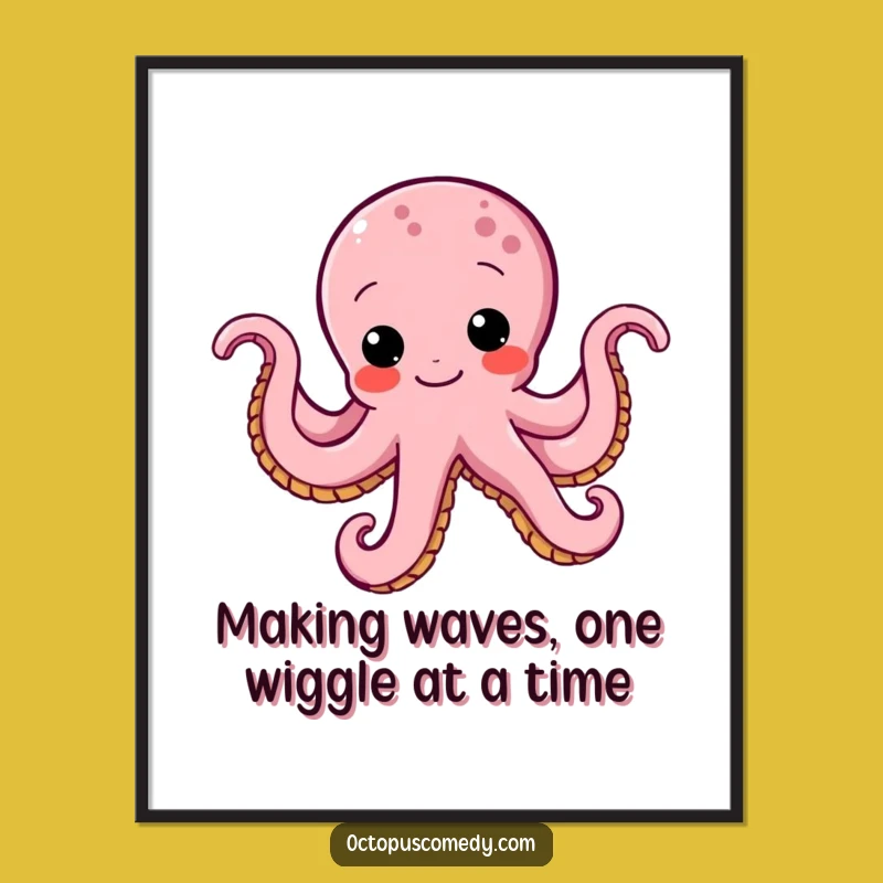 Funny Free Printable Octopus Wall Art: Determined Wiggle Downloadable Decor