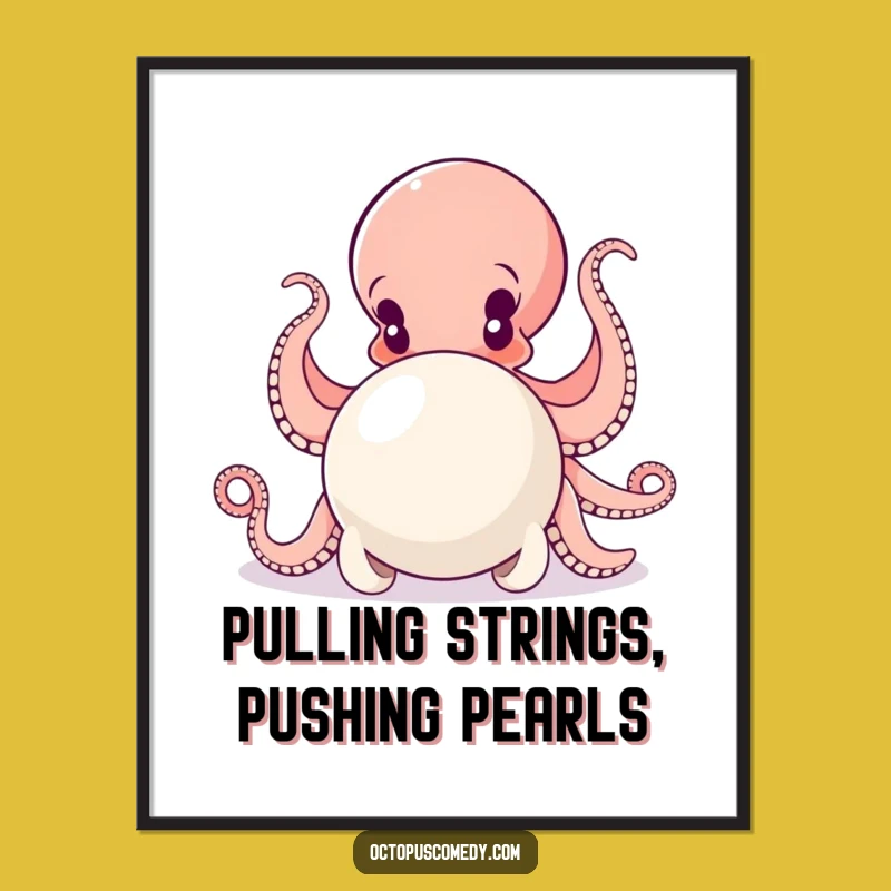 Funny Free Printable Wall Art: Determined Octopus, Coastal DIY Decor