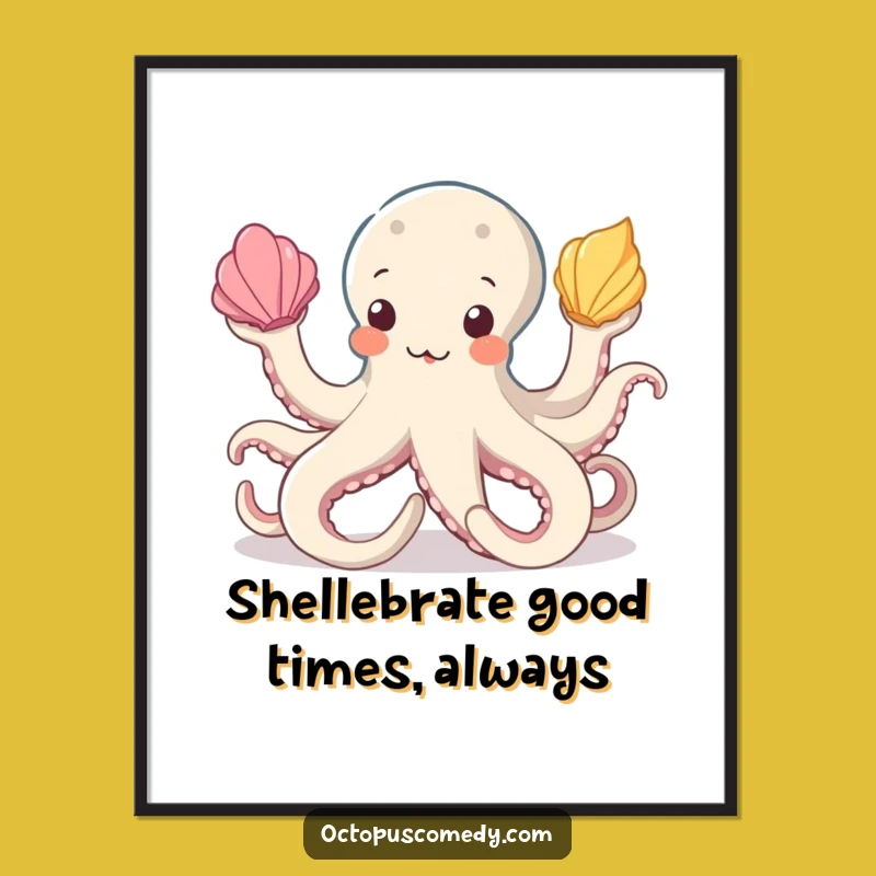 Funny Free Printable Wall Art: Juggling Octopus, Quirky Digital Download for Home Decor