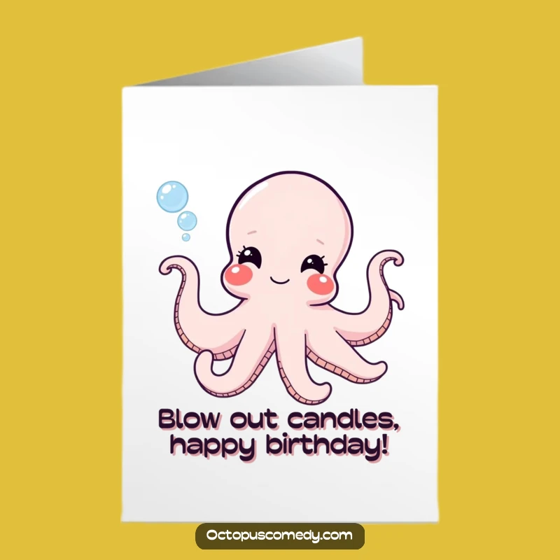Free Printable Birthday Card: Funny Octopus Bubble Fun!
