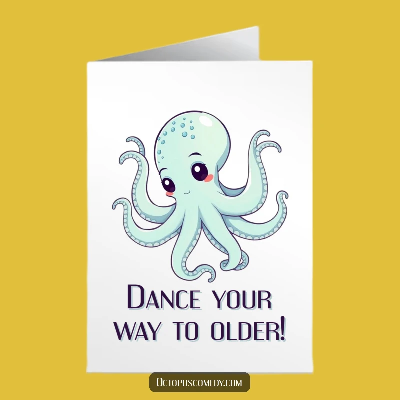 Free Printable Dancing Octopus Birthday Card: Swirling Fun Downloadable Gift