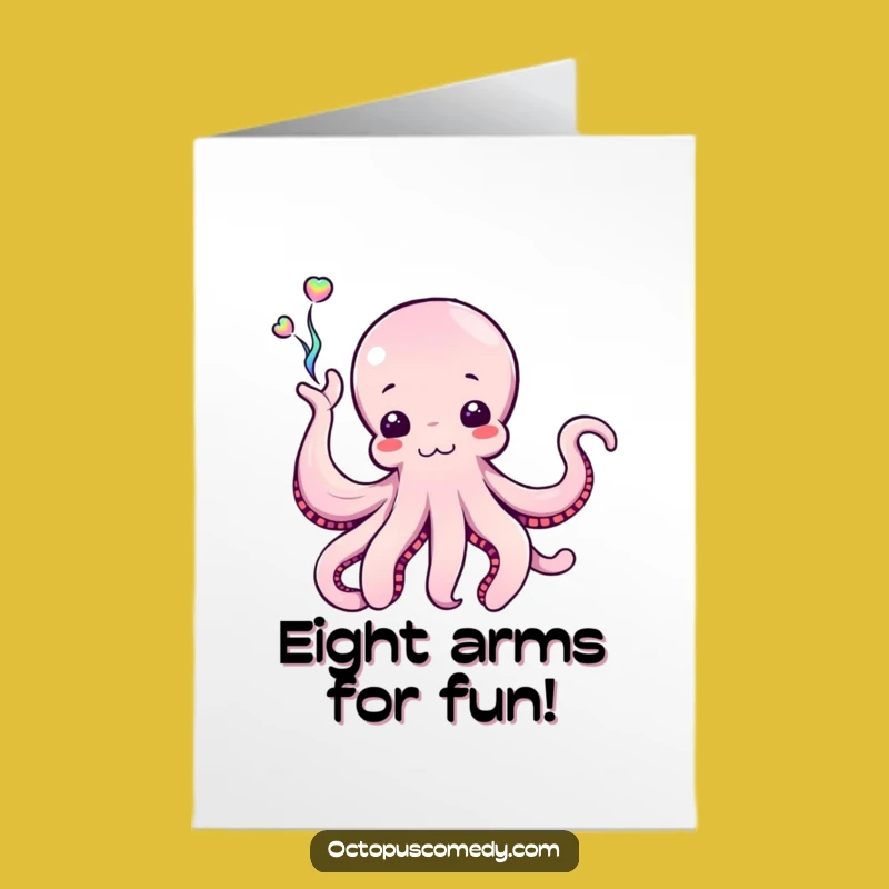 Free Printable Birthday Card: Inky Octopus, Fun Downloadable Gift for a Splashy Celebration