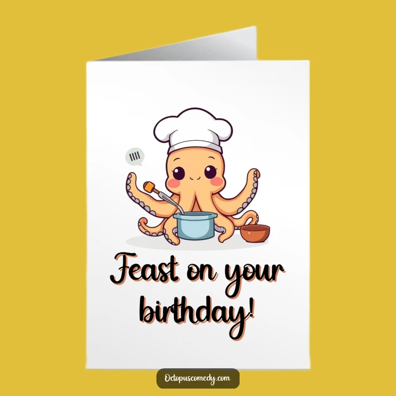 Free Printable Birthday Card: Chef Octopus, Delicious Downloadable Gift!