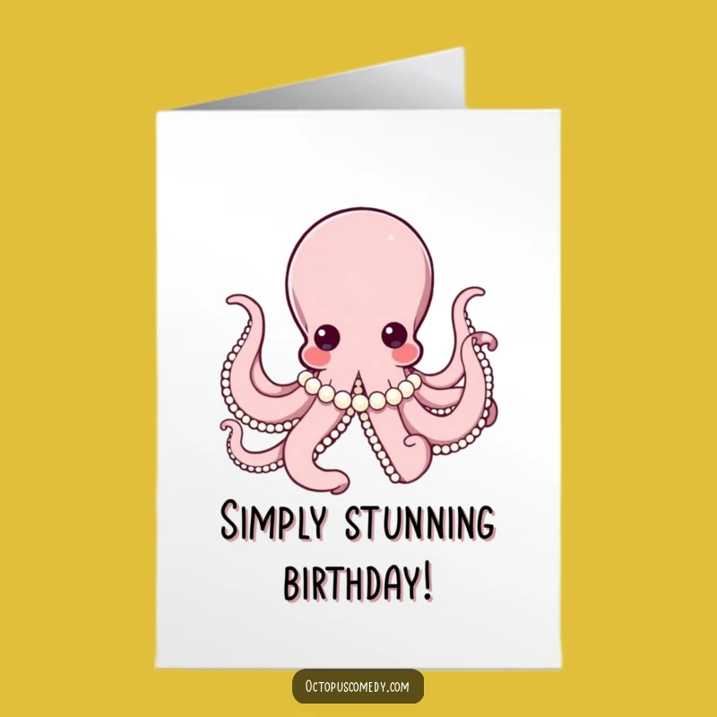 Free Printable Birthday Card: Elegant Octopus for a Classy Celebration