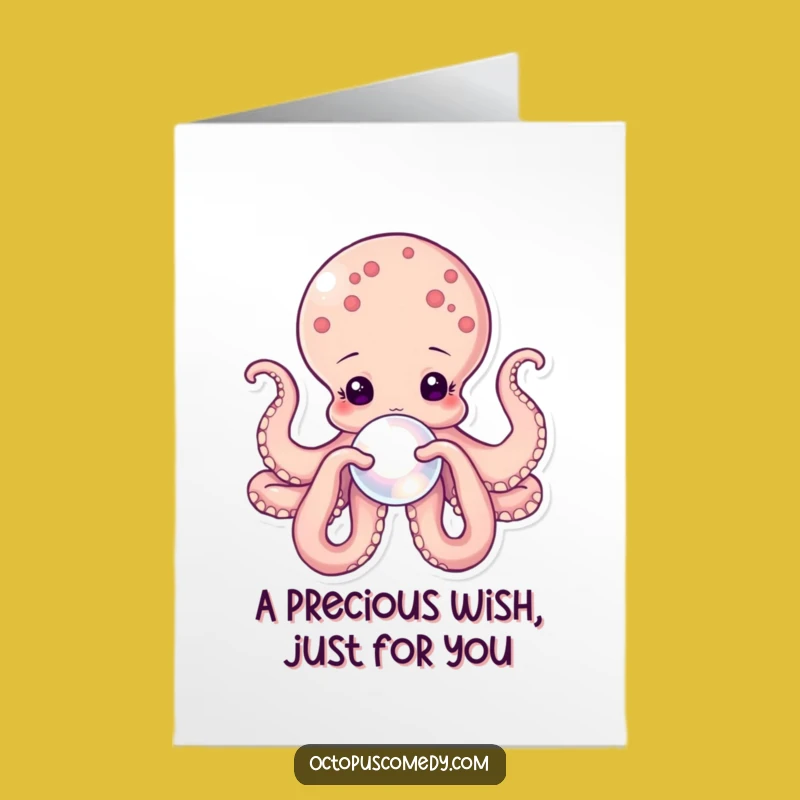 Free Printable Birthday Card: Octopus Treasures a Pearl for Your Special Day