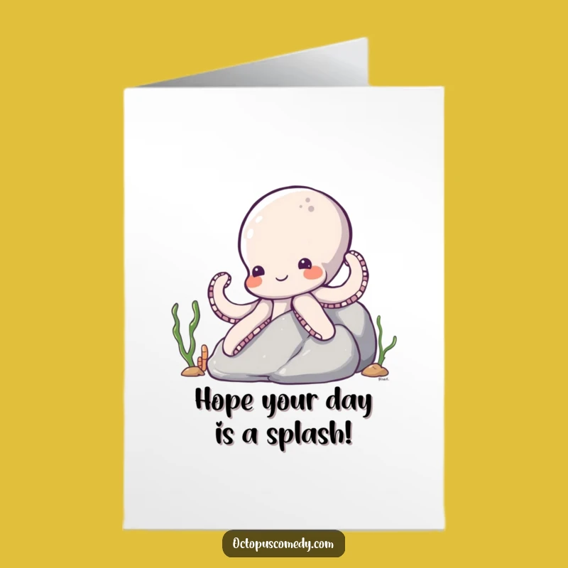 Free Printable Birthday Card: Shy Octopus for a Subtly Funny Birthday Wish