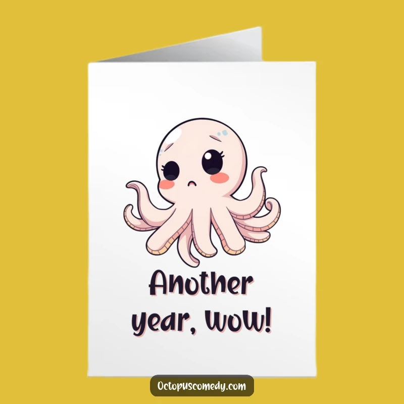 Free Printable Birthday Card: Surprised Octopus for a Hilarious Surprise Party