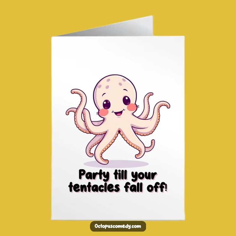 Free Printable Dancing Octopus Birthday Card: Funny Downloadable Gift for a Goofy Celebration