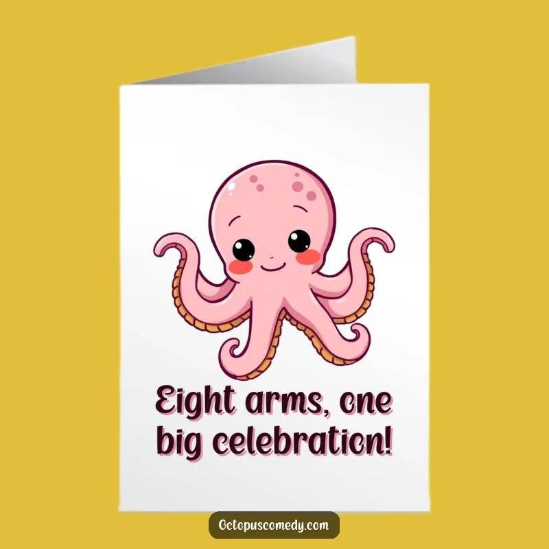 Free Printable Octopus Birthday Card: Funny Wiggle Greeting for Ocean Lovers