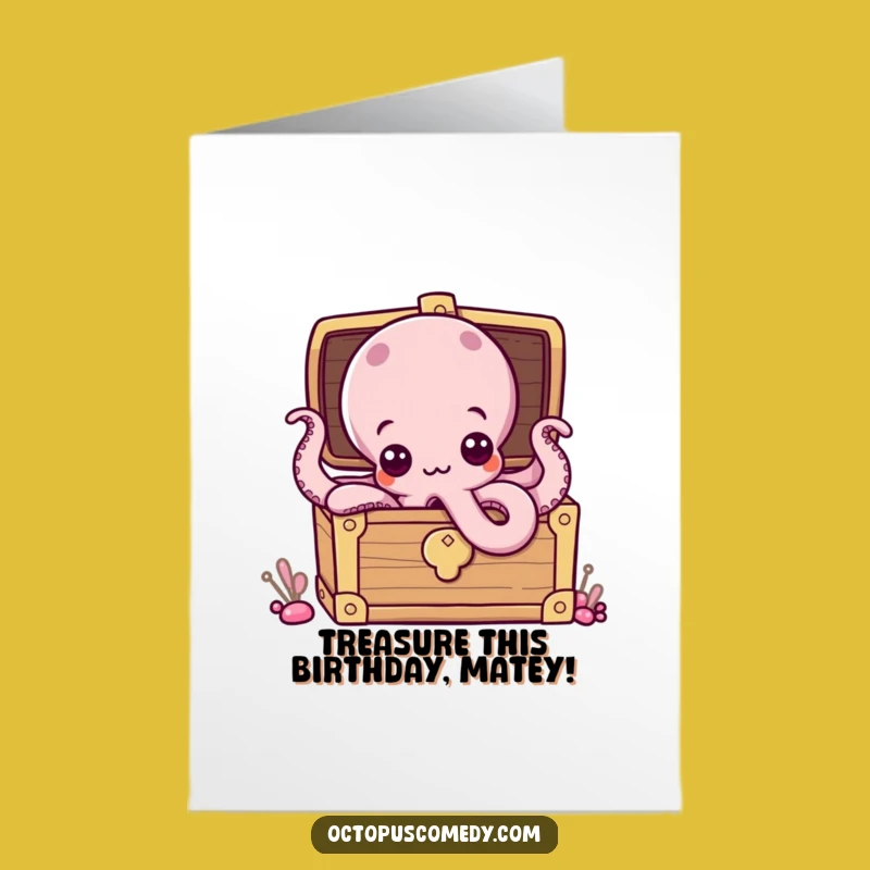 Free Printable Octopus Treasure Birthday Card: Funny Downloadable Gift for a Curious Soul